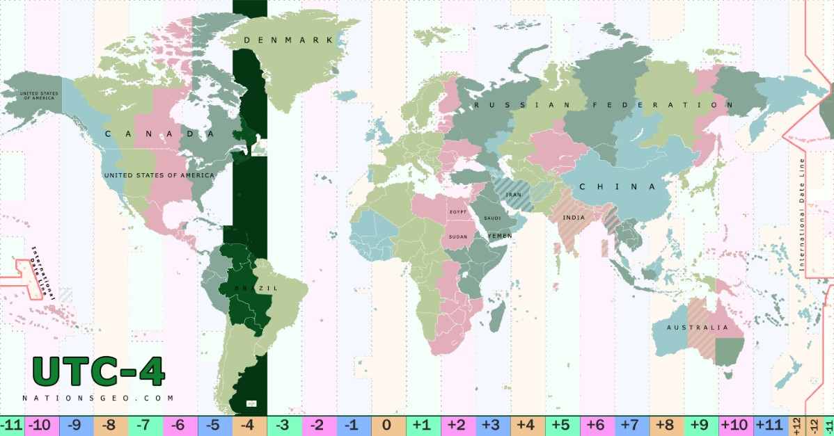 UTC 4 Time Zone
